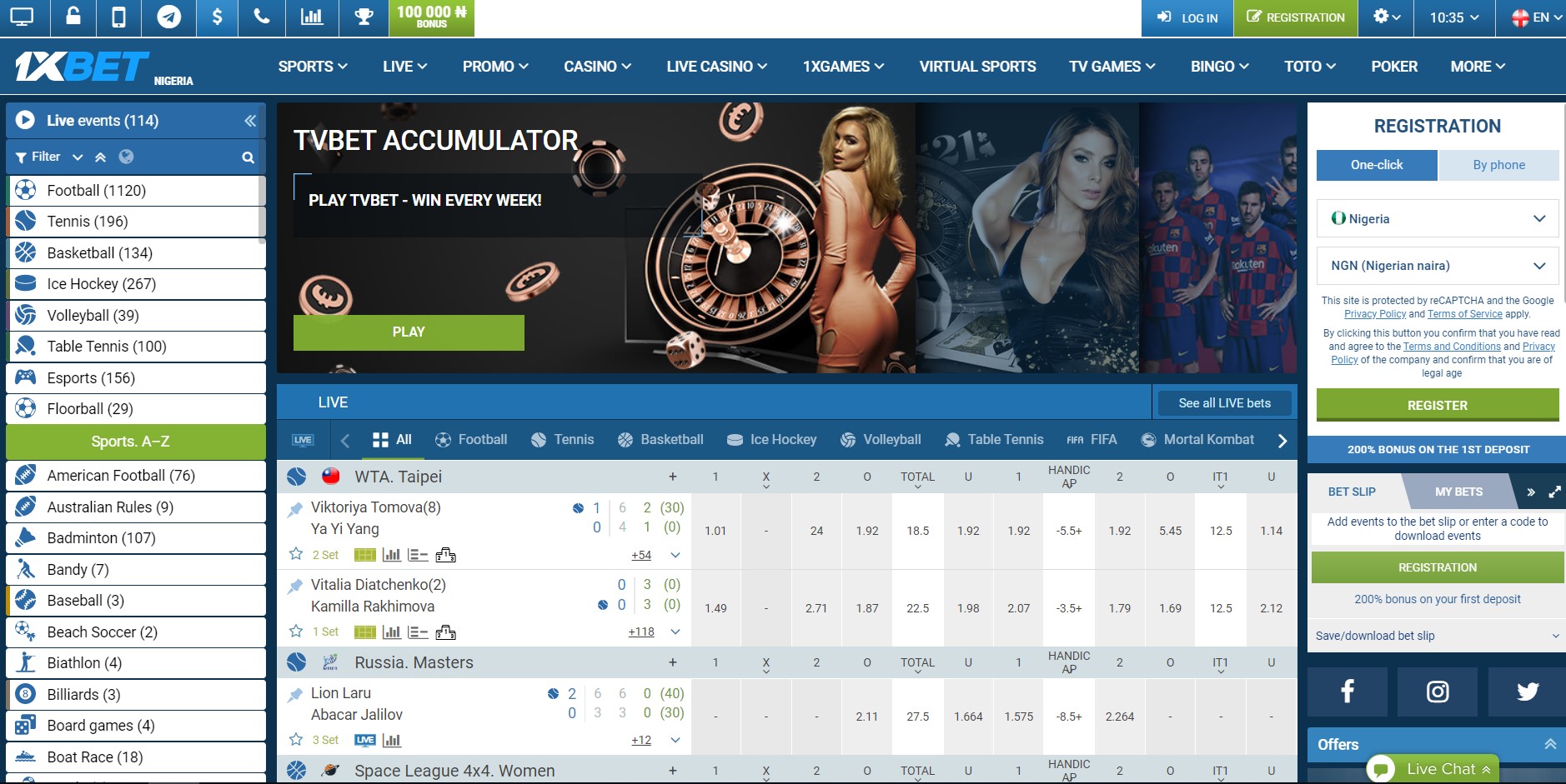 login 1xbet nigeria